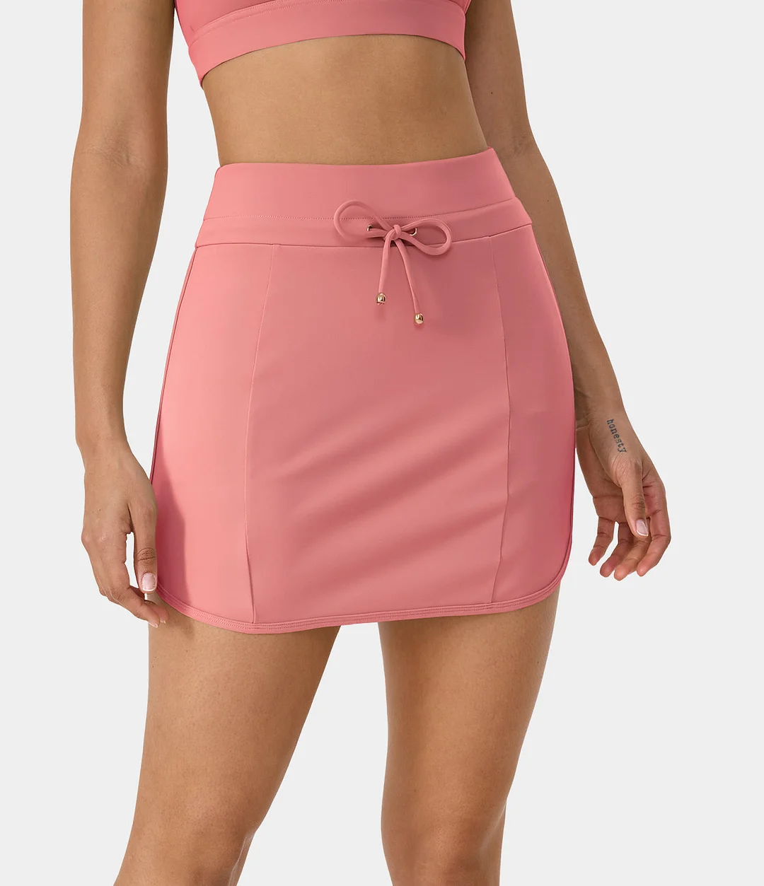 High Waisted Drawstring 2-in-1 Golf Skirt