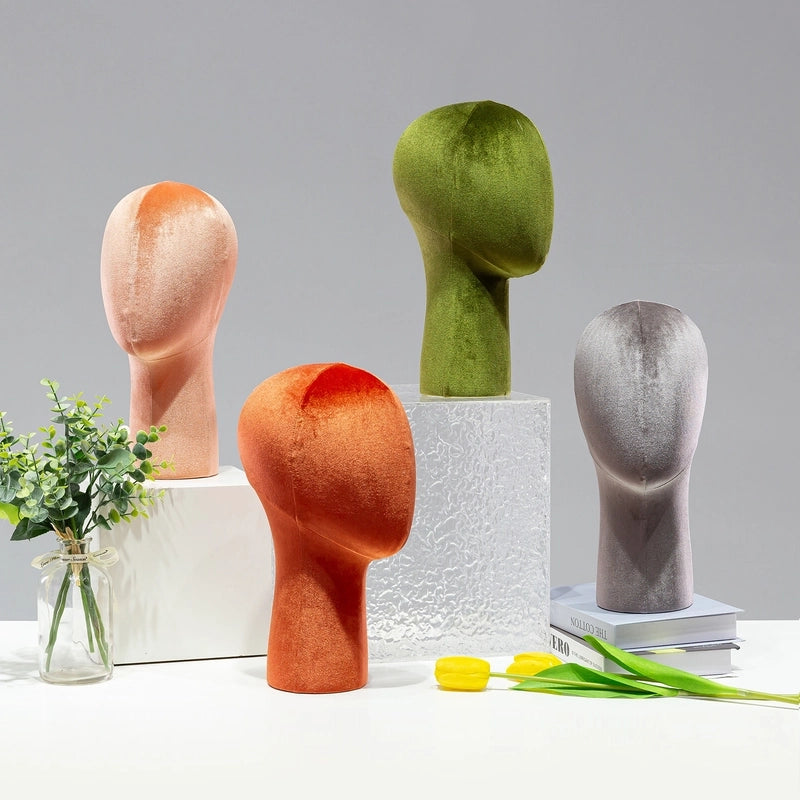 Velvet Head Mold Prop Display Stand Wig Hat Glasses Scarf Jewelry Bracket Dummy Head Model Prop Hat Drag