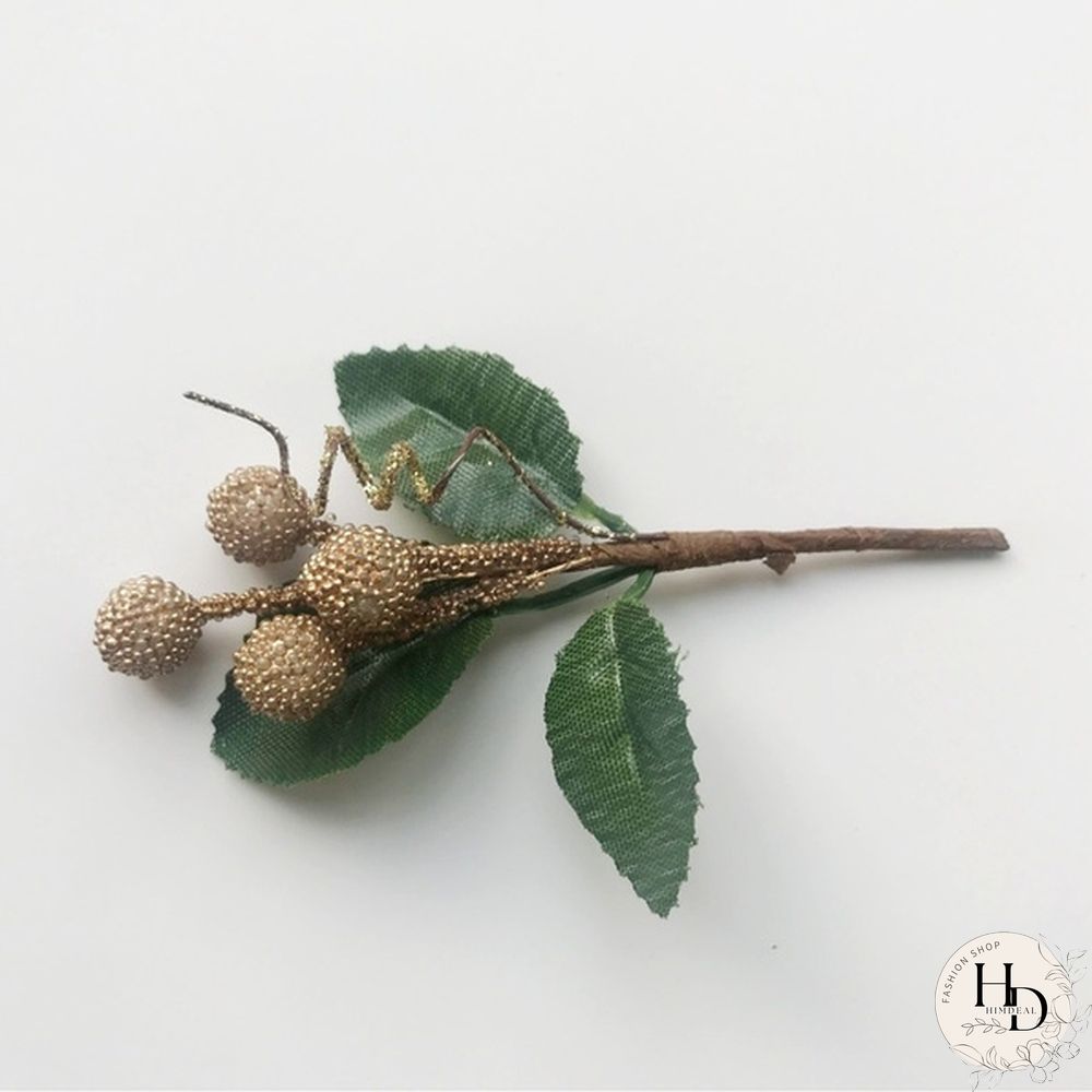 Christmas Red Berry Pine Cone Branches for Holiday Decoration Greeting Card Accessories