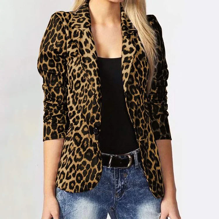 Leopard Print Small Set Jacket Women
