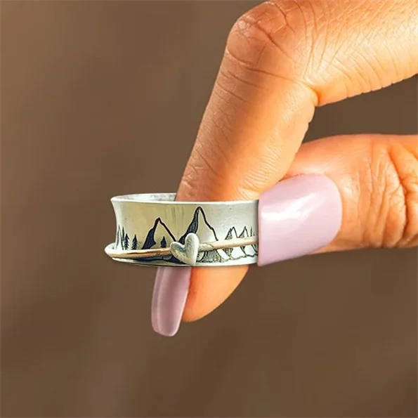 🔥Last Day Promotion 75% OFF💕-Keep Climbing Silver Spinner Ring💝