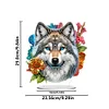 (US Local)DIY Double Sided Effect Special Shaped Flower Wolf DIY Double Sided Effect Diamond Painting Desktop Decorations Kit