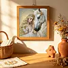 Pearl White Horse 5D DIY Diamond Art Painting Kit Partial Drill 30x30cm