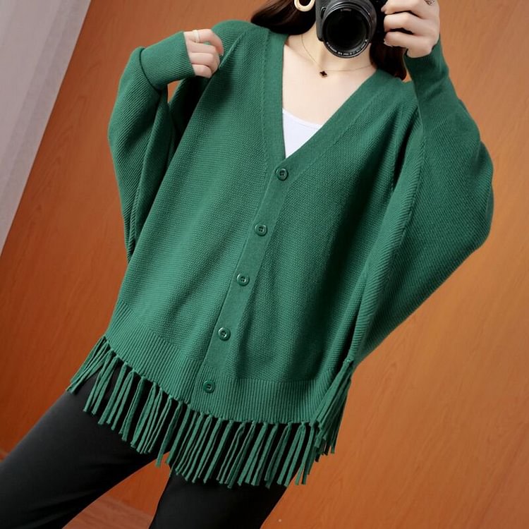 Knitted Casual Batwing Sweater QueenFunky
