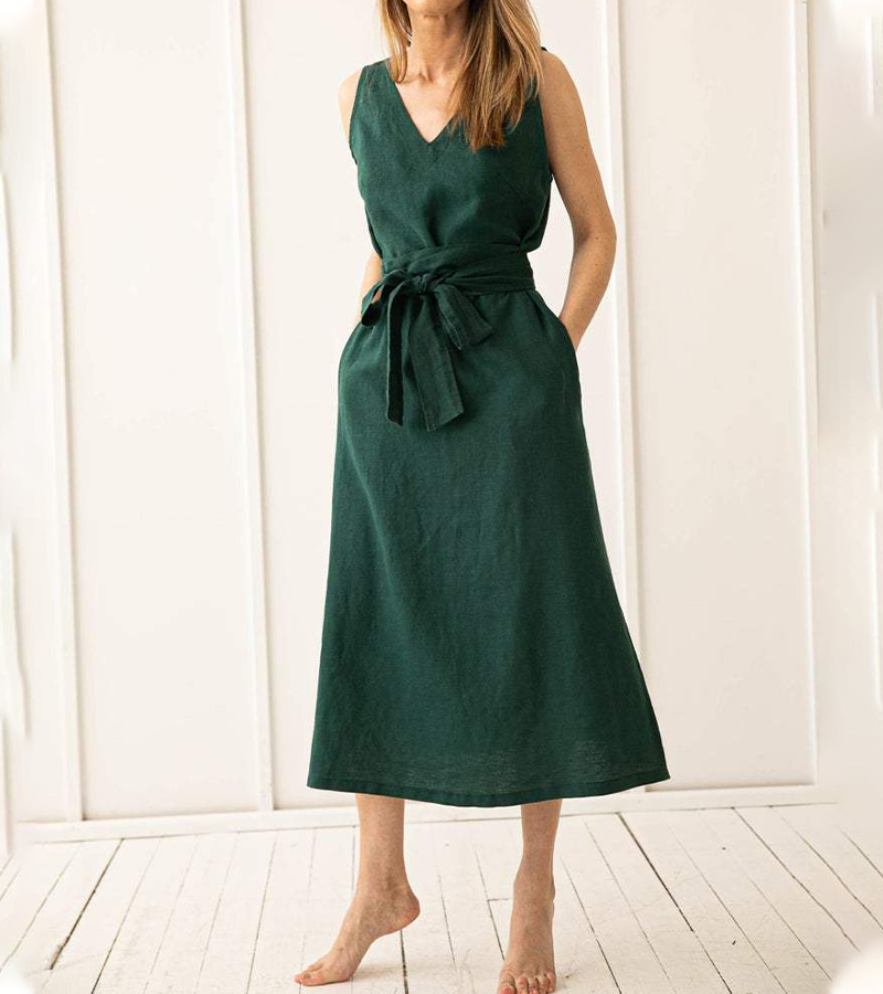 Rotimia Casual Sleeveless Wrap Dress