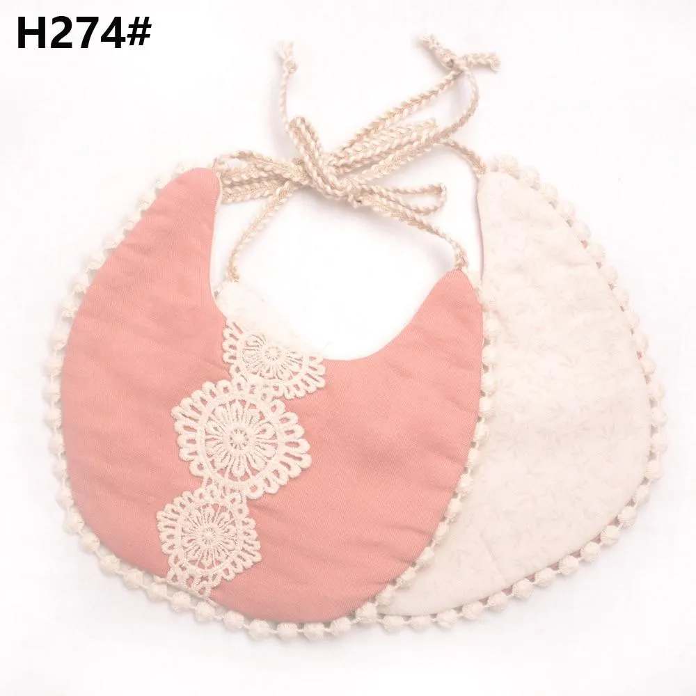 2020 Brand New Infant Baby Girl Boy Bib Kid Toddler Dinner Feeding Tassel Double-deck 100% Cotton Linen Burp Cloths Saliva towel