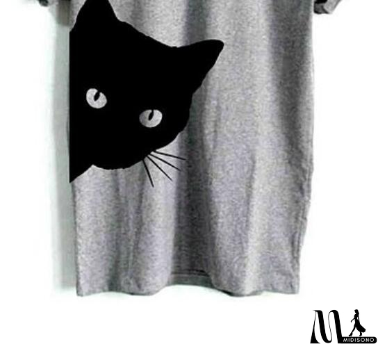 MidiSono - Fashion Print Short-Sleeved T-Shirt Top