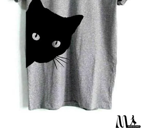 MidiSono - Fashion Print Short-Sleeved T-Shirt Top