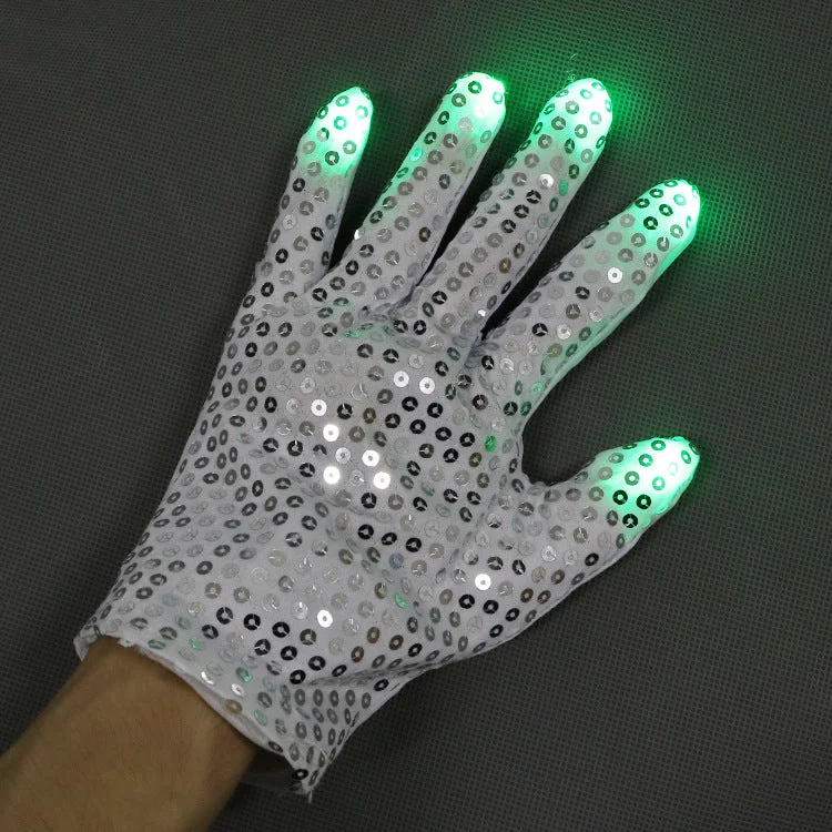 Halloween Sequin Luminous Gloves-elleschic