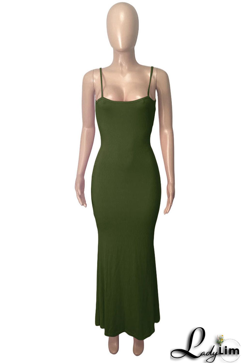 Red Sexy Solid Split Joint Spaghetti Strap Sling Dress Dresses