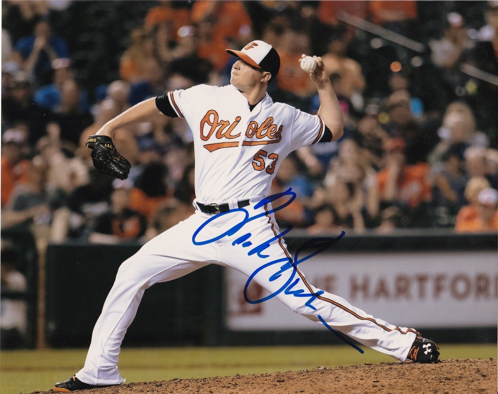 ZACH BRITTON BALTIMORE ORIOLES ACTION SIGNED 8x10