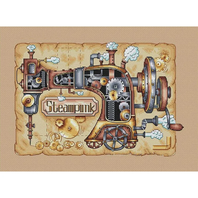 Steampunk 14CT Counted Cross Stitch 30*45CM