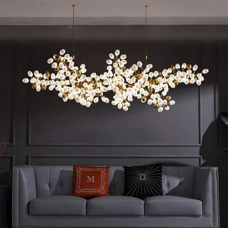 Grape Linear Branching Bubble Chandelier For Dining Room