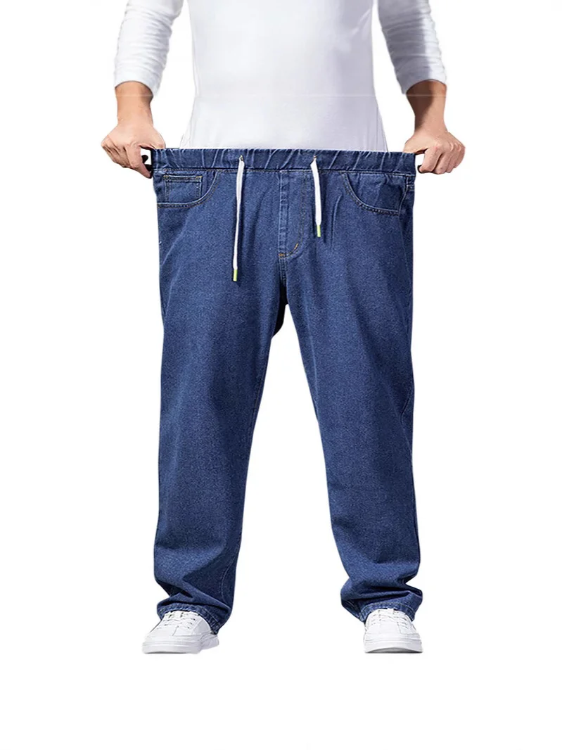 Toloer Big Size Autumn Big Leg Jeans Straight Leg Loose Pants Wide Legs-Outfit Ideas