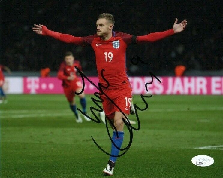 England Jamie Vardy Autographed Signed 8x10 Photo Poster painting JSA COA