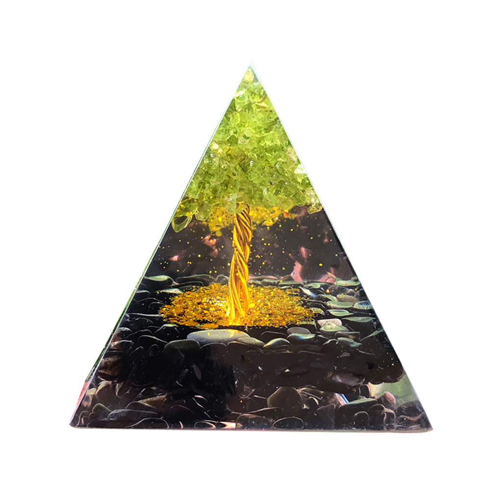 

Crystal Energy Orgone Pyramid Mold Wealth Prosperity Peridot Heal Gem (5cm), 501 Original