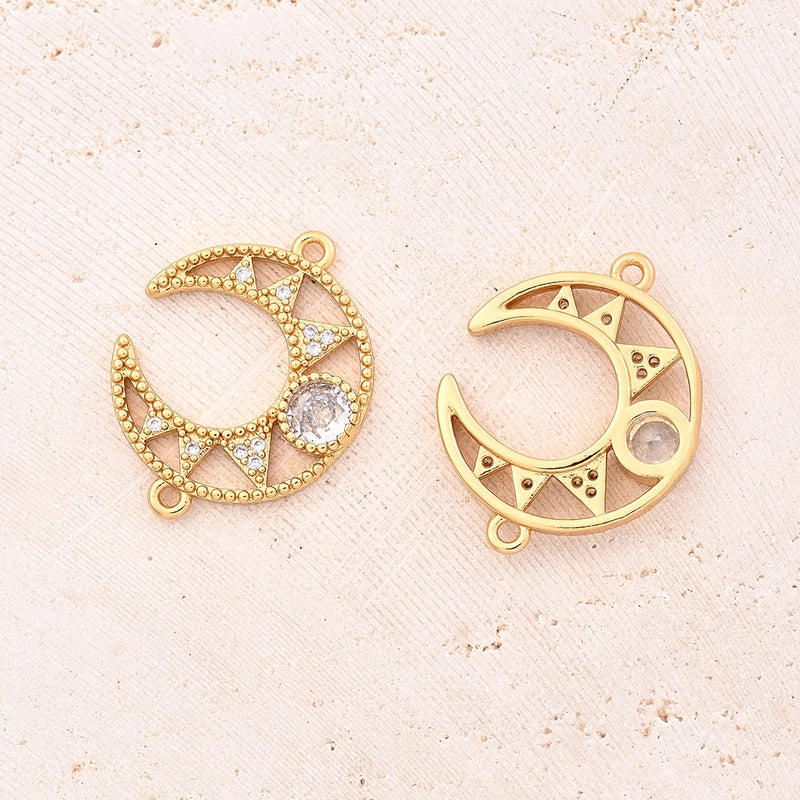 DIY Handmade Jewelry Accessories Micro Inlaid Zircon Moon XINGX Pin Guitar Connector