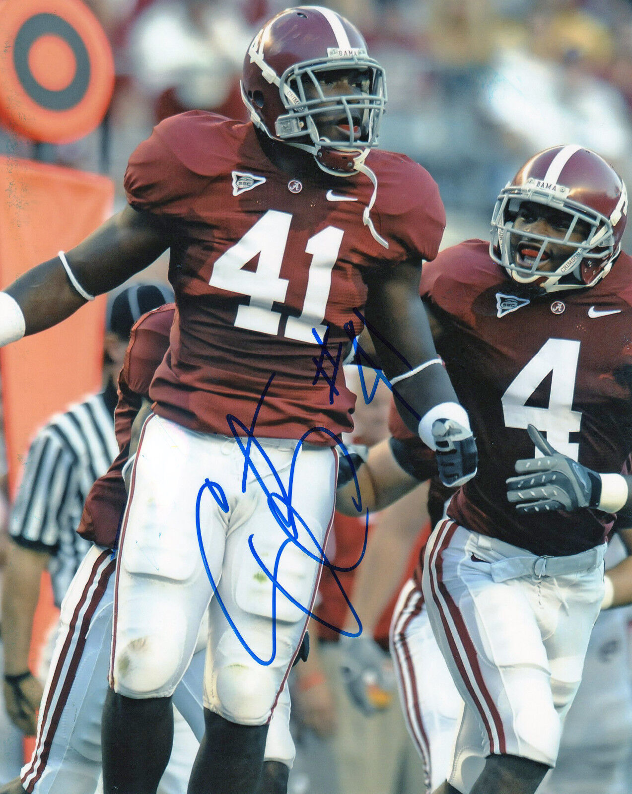 Courtney Upshaw REPRINTED auto signed football Photo Poster painting Alabama Crimson Tide Champs