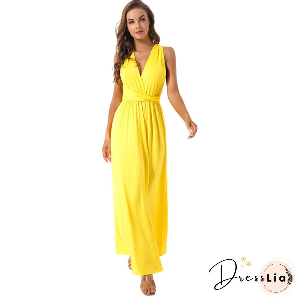 Women's Chic Wrap Maxi Dress Multi Way Wear Party Wedding Bridesmaid Dresses Evening Cocktail Long Prom Gown