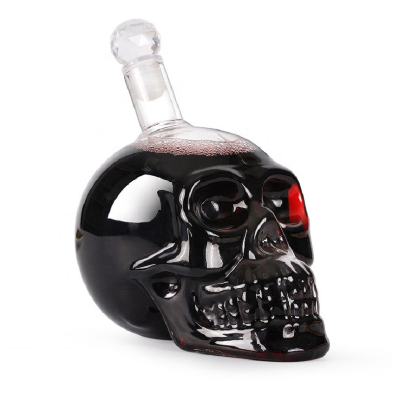 Tegooe Crystal Skull Head Decanter and Shot Glass Set Novelty Whiskey