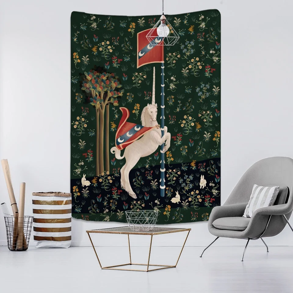 Retro Character Oil Painting Tapestry Wall Hanging Bohemian Witchcraft Hippie Mysterious Artist Home Decor