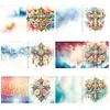 6pcs Diamond Painting Cross Greeting Card Kits with Envelopes for Family Friend Gifts