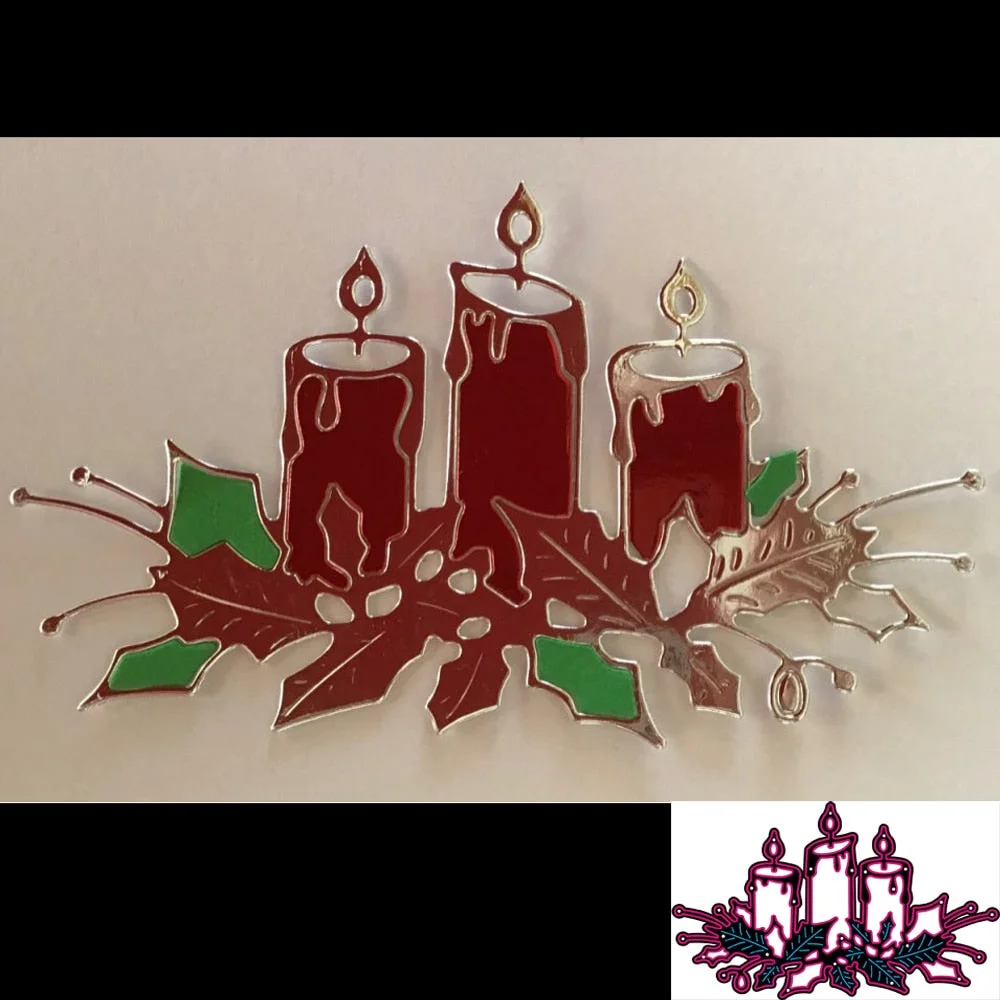Metal-burning Christmas candle cutting die for DIY stamping scrapbook photo album paper card decoration