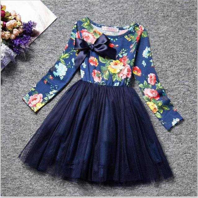 3 4 5 6 7 8 Years Flower Girl Birthday Dress Wedding Kid's Party Costume Children Girls Clothes Princess Baby Colorful Clothing
