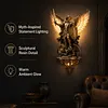 Archangel Michael Resin Wall Sconce Gothic LED Ambient Glow