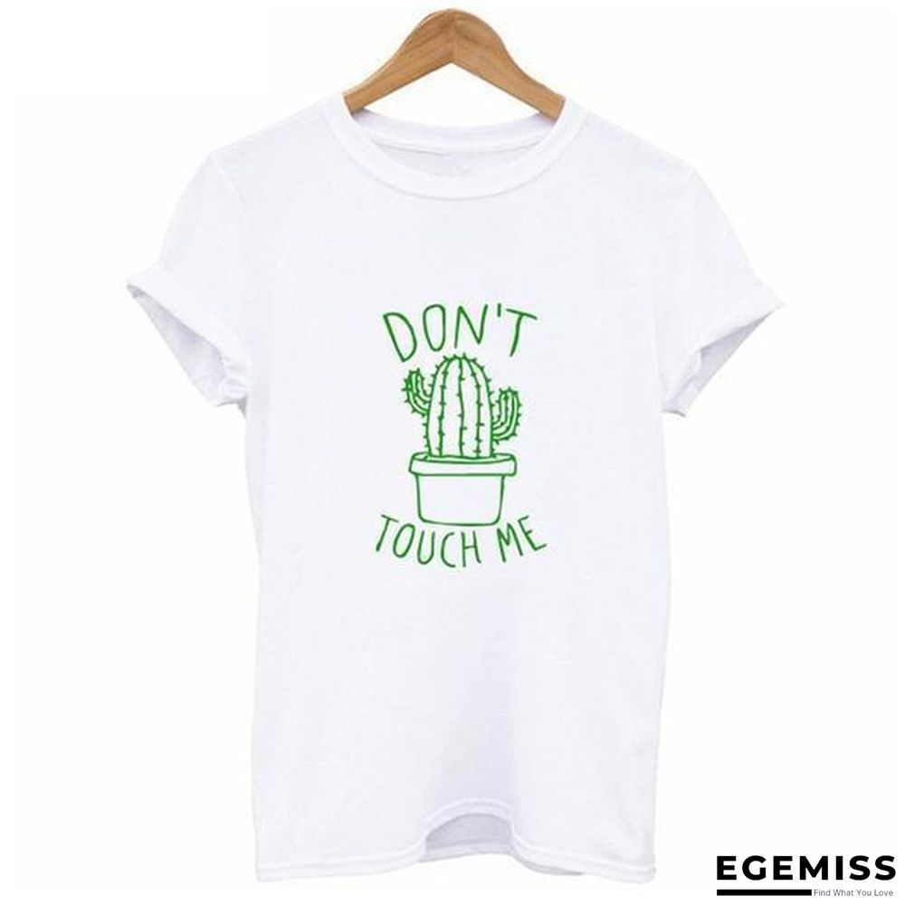 Cactus Printed Women's Cotton T-shirts Top Tee Round Neck T-shirts | EGEMISS