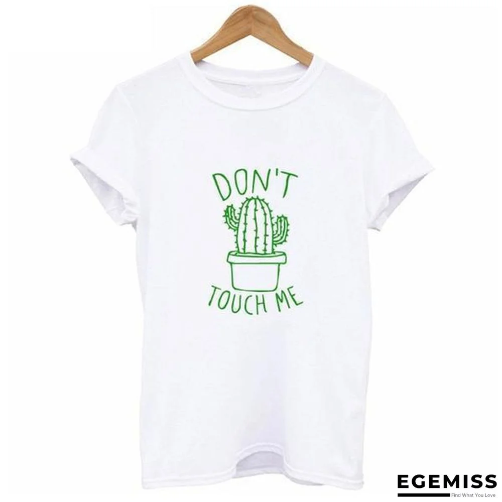Cactus Printed Women's Cotton T-shirts Top Tee Round Neck T-shirts | EGEMISS