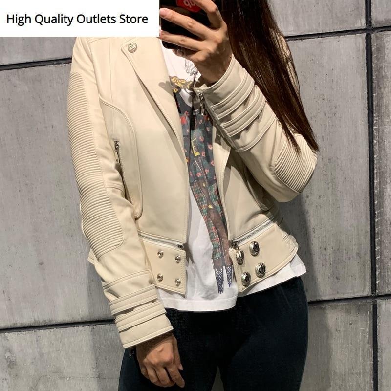 Women Genuine leather jacket soft and thick lamb skin