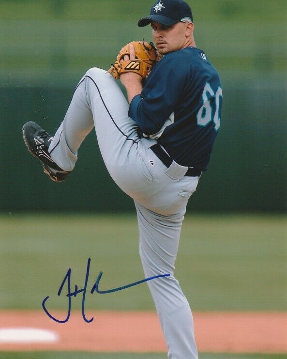 JON HUBER SIGNED SEATTLE MARINERS PITCHER 8x10 Photo Poster painting! Autograph PROOF