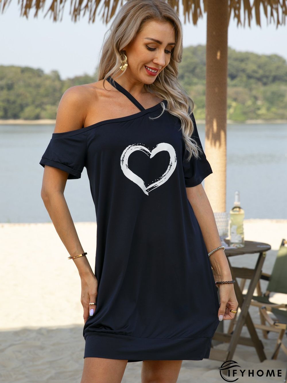 Casual Cotton-Blend Knitting Dress | IFYHOME