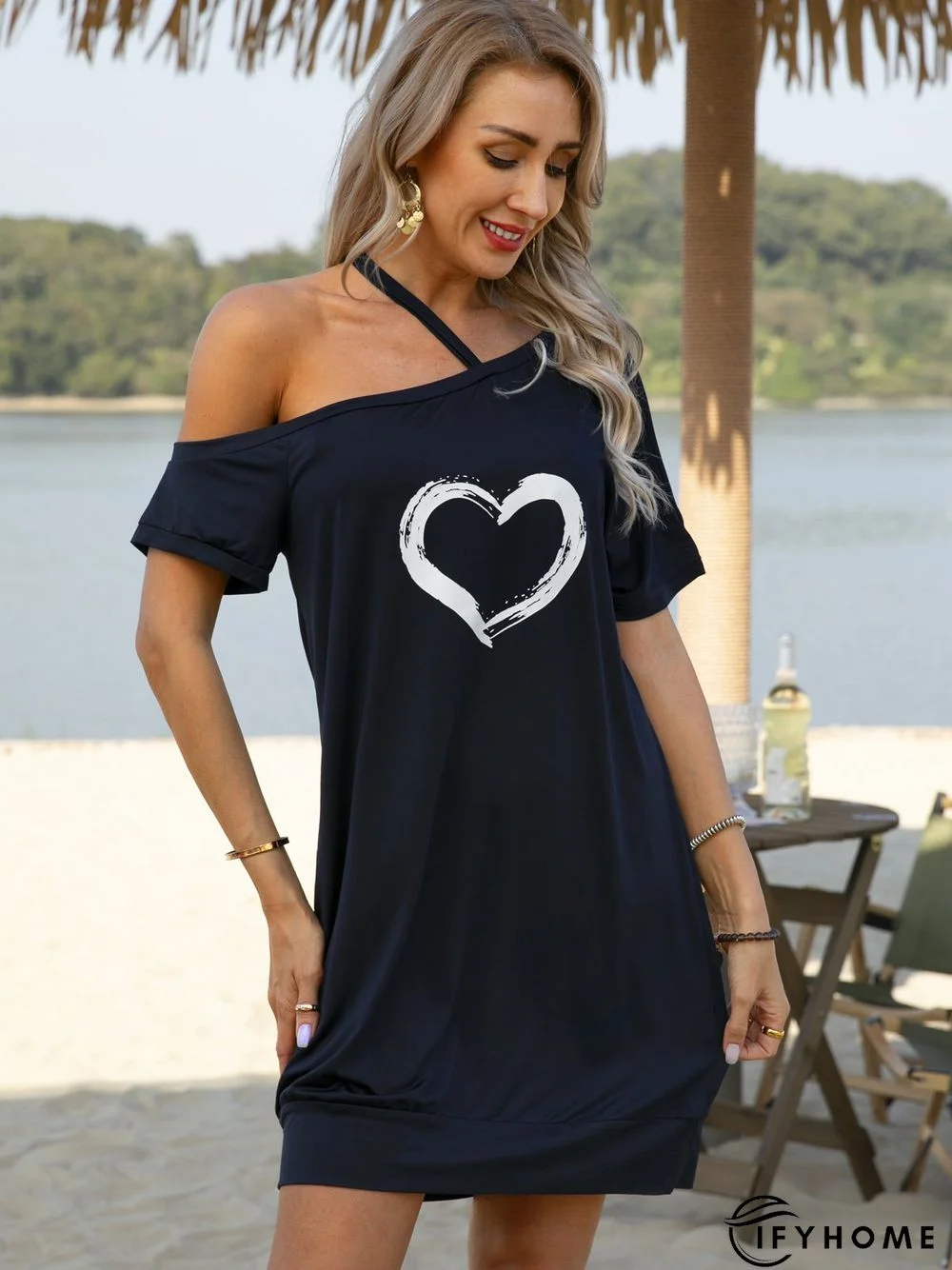 Casual Cotton-Blend Knitting Dress | IFYHOME