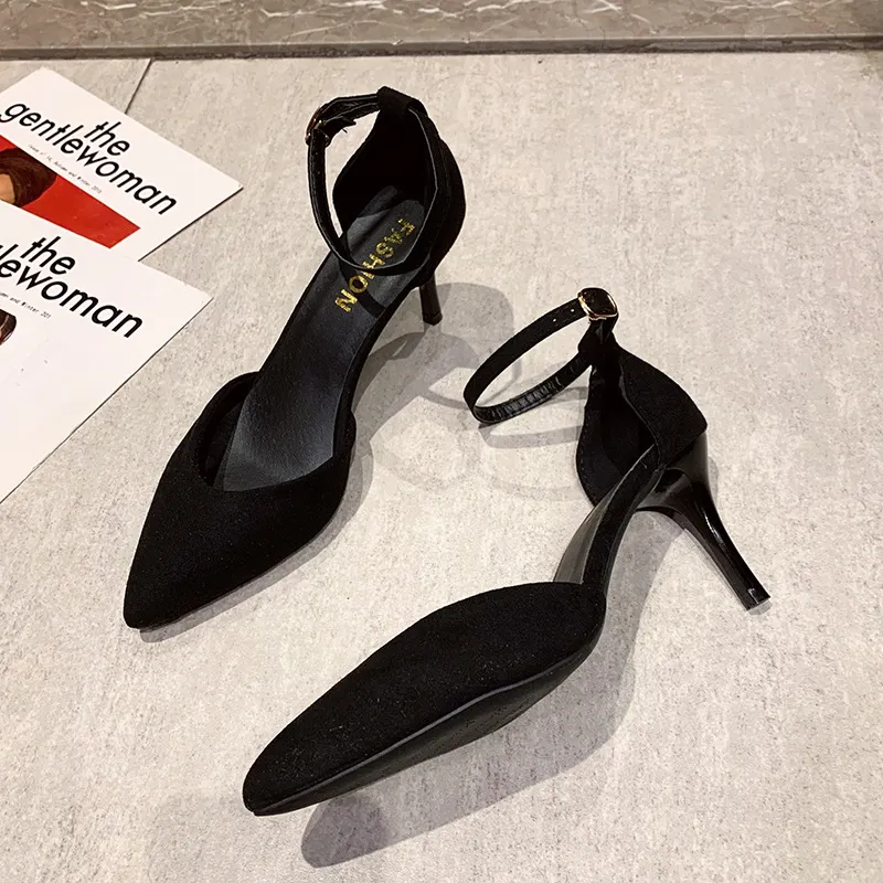 Breakj Breakj Buckle Single Shoe 2025 New Spring And Autumn High Heels Women Pointed Black Fine And Professional OL Women's Trend