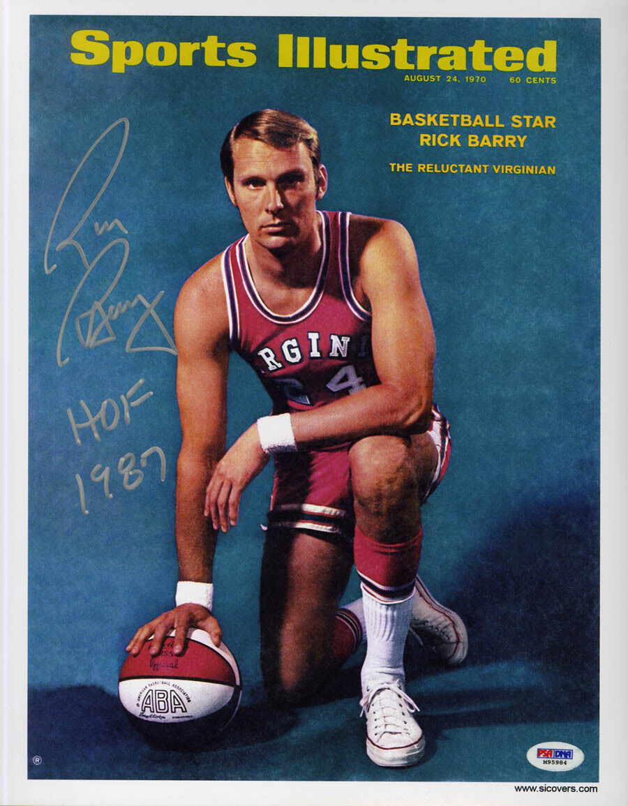 Rick Barry SIGNED Sports Illustrated Print ABA Squires PSA/DNA AUTOGRAPHED