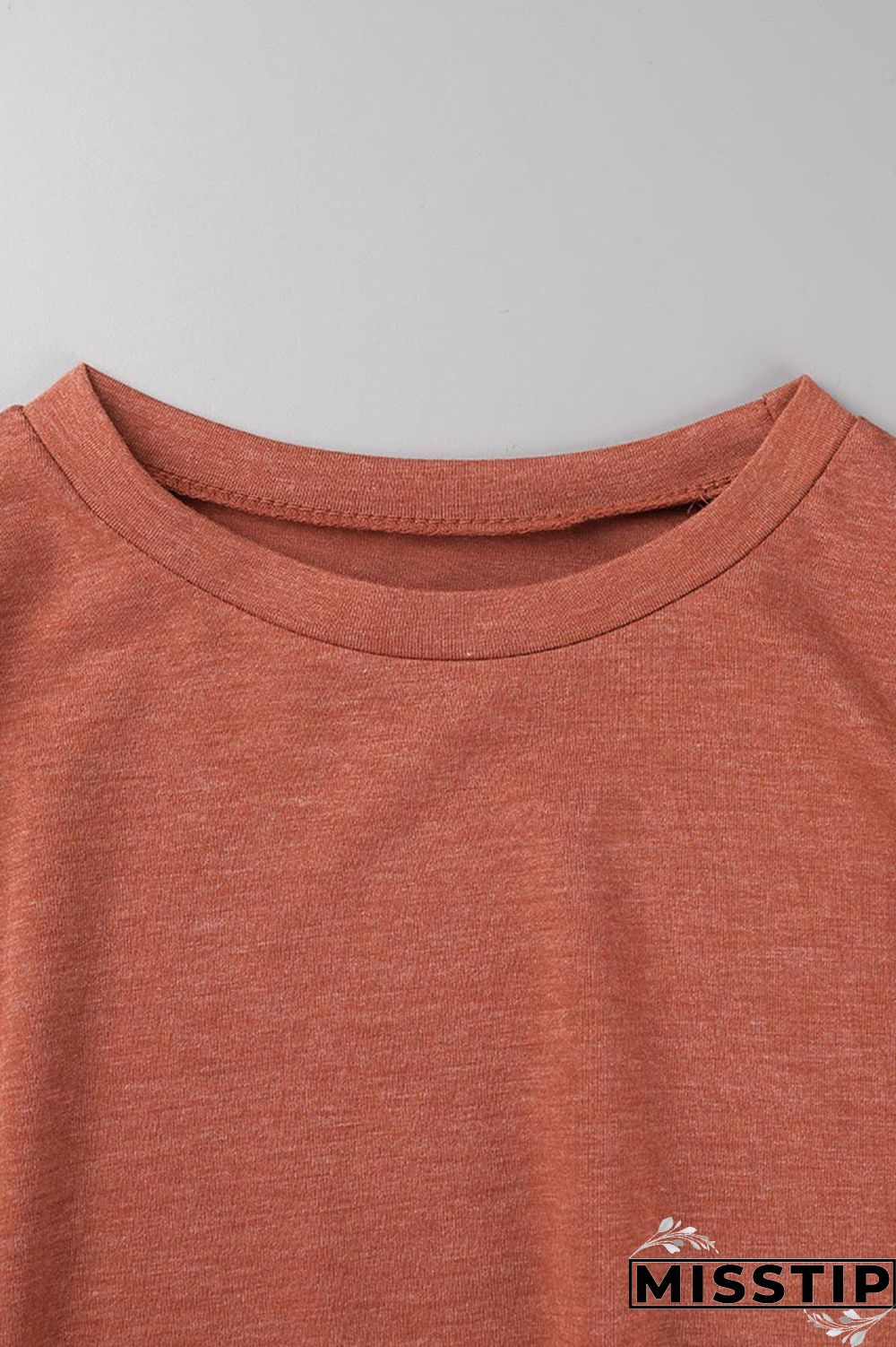 Orange Red Casual Solid Patchwork O Neck Short Sleeve Two Pieces