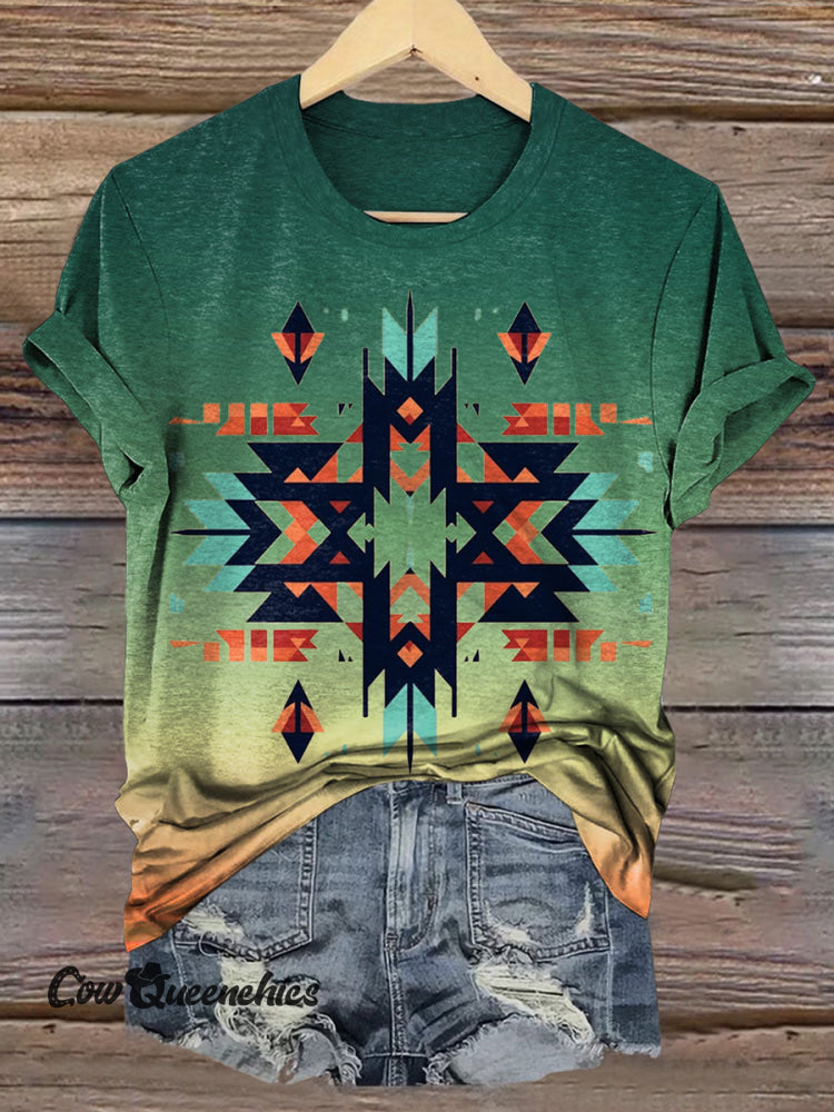 Vintage Aztec Print Casual Shirt Multicolor / S