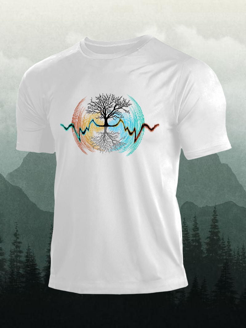 Men's Colorful Music Tree Short-Sleeved Shirt