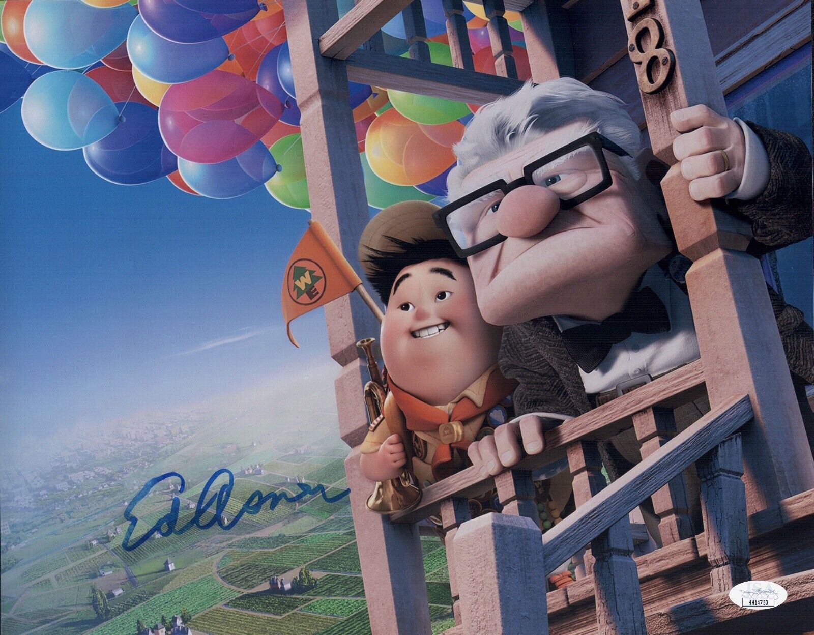 ED ASNER Signed 11x14 Photo Poster painting UP Carl Fredricksen IN PERSON Autograph JSA COA