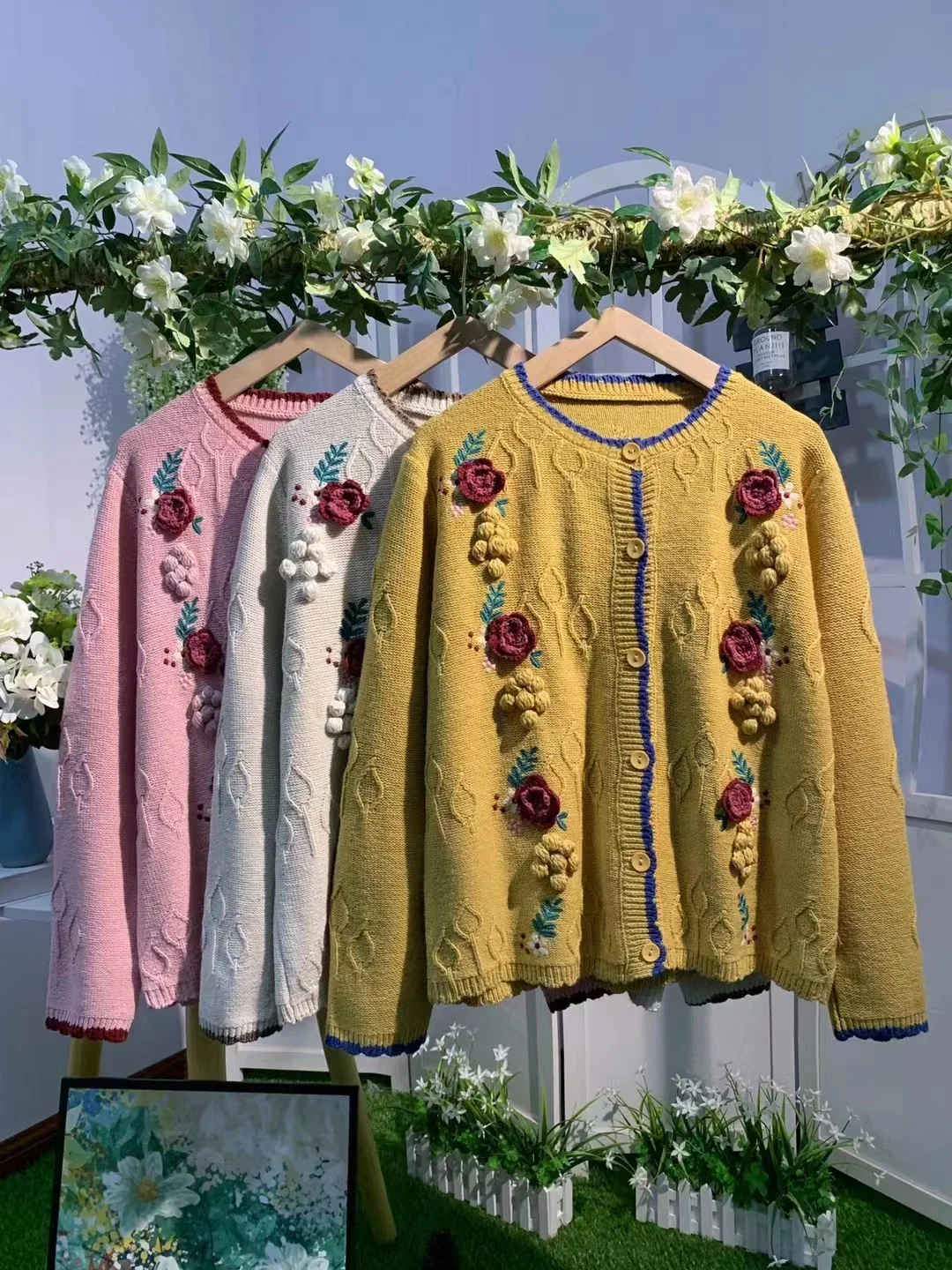 Chicfifth Sweater Women Winter Long Sleeve High Quality Autumn Vintage Top Knitted Cardigan