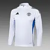 2025/2026 Manchester United Half-Pull Training Suit White Football Shirt 1:1 Thai Quality