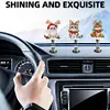 5PCS 2D Flat Xmas Cat DIY Diamond Painting Shake Car Ornaments for Center Console