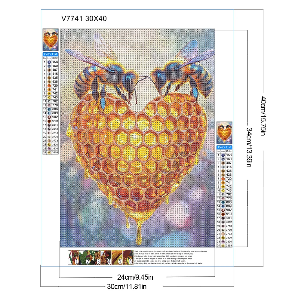 Diamond Painting - Full Round Drill - Flower Bee(Canvas|30*40cm)