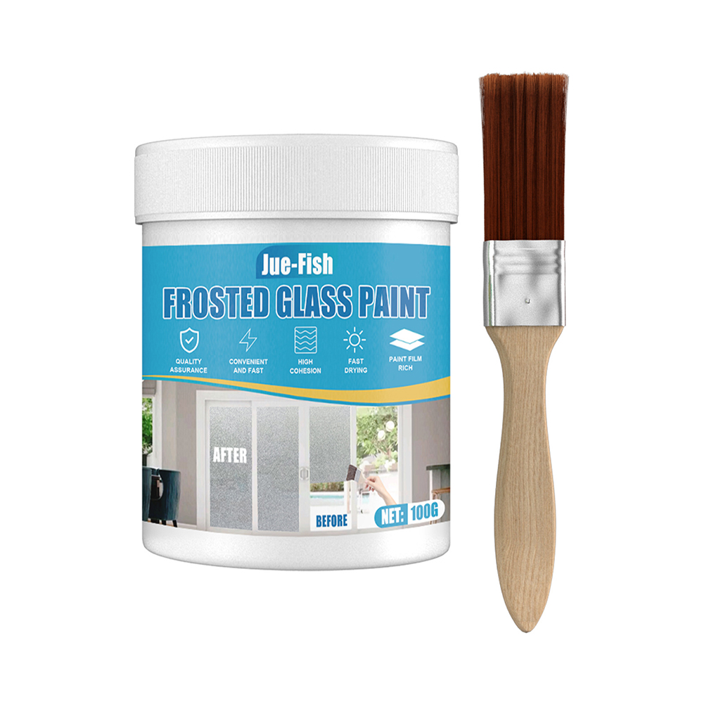 

100g Frosted Glass Glue Paint with Brush Window Privacy for Office Bathroom, 501 Original