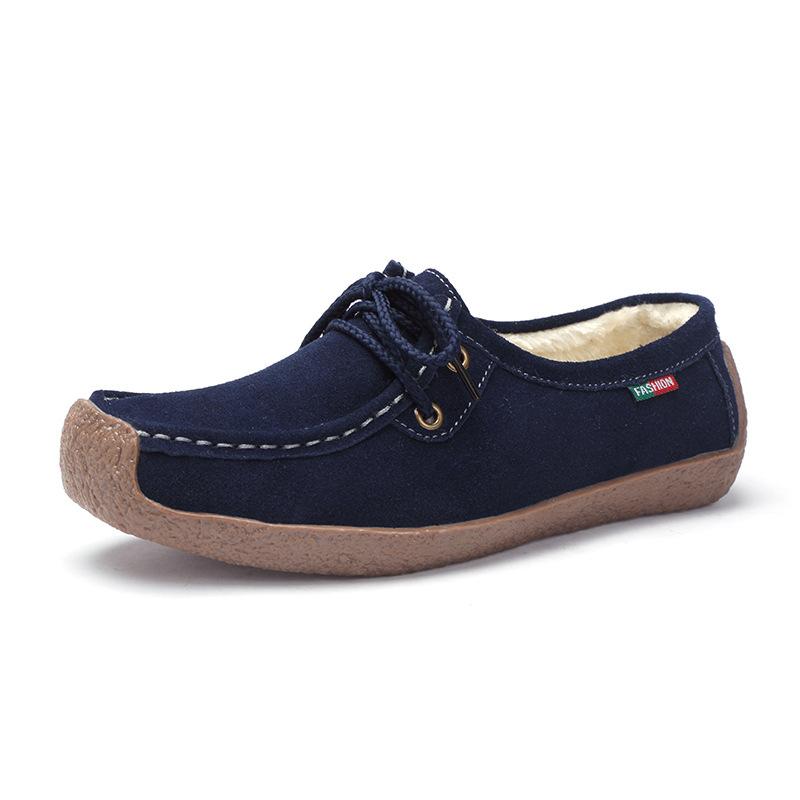 Mature Women Lace-up Flat Shoes Sneakers Frosted Shoes