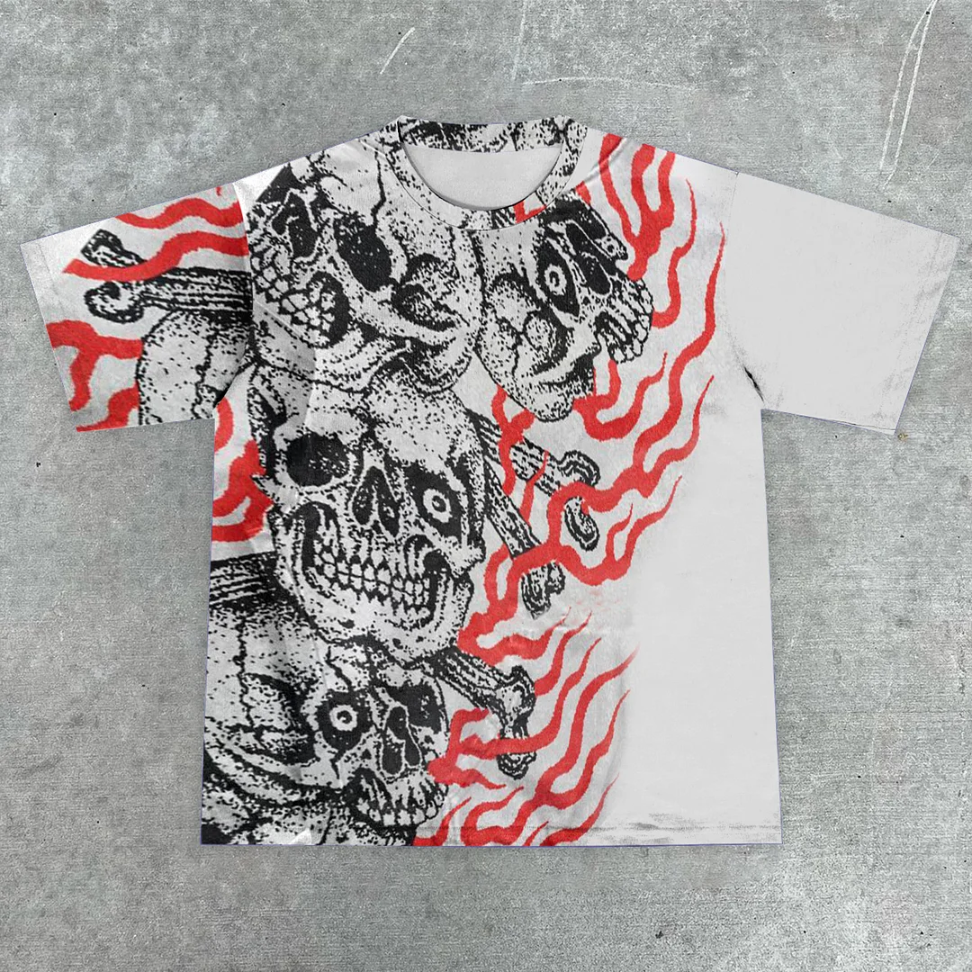 Hip-hop fashion brand printed short-sleeved T-shirt