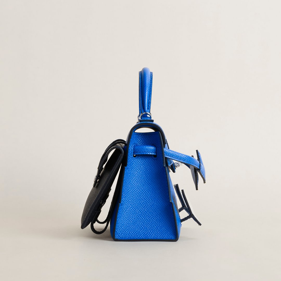 Kelly Doll Epsom 08 Bleu pale/76 Blue indigo  PHW