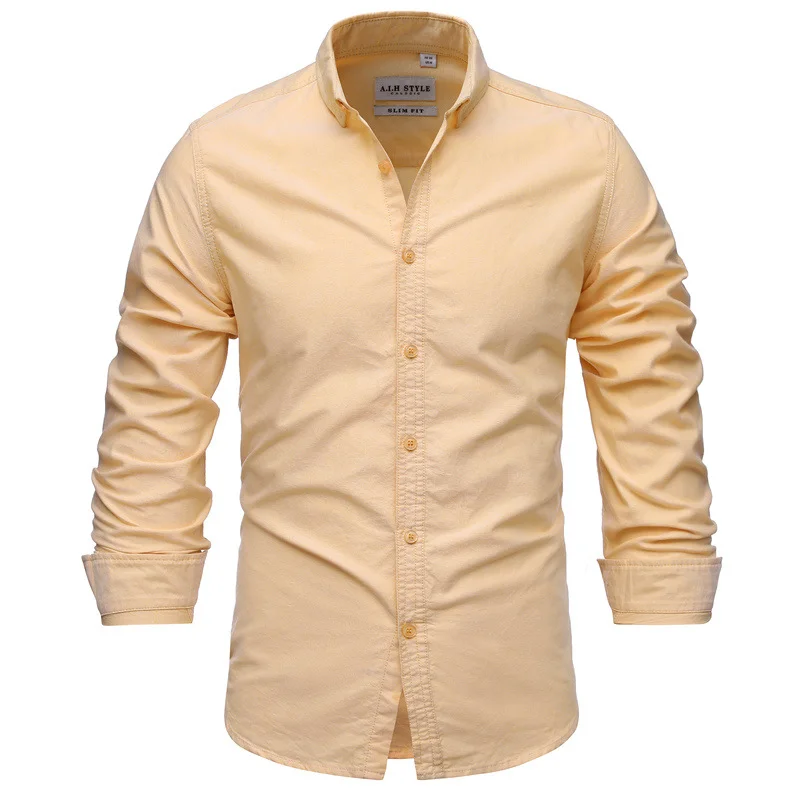 Men's cotton slim long sleeve shirt